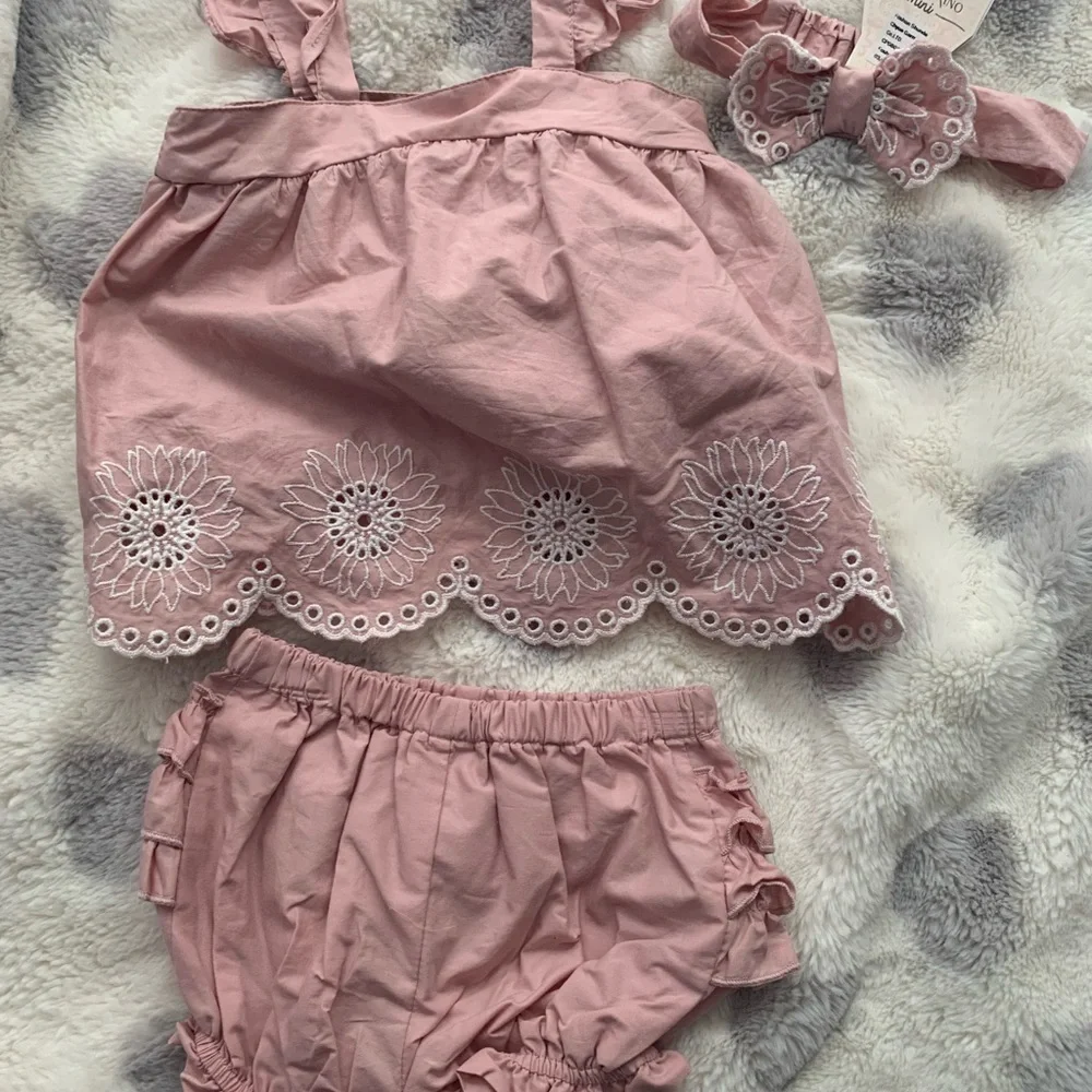 Catherine Malandrino Pink Floral Diaper Cover Set-NWT